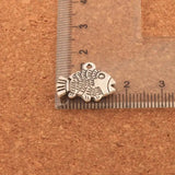40pcs Tibetan Silver Flounder Fish Animals Charms Pendants Jewelry Finding