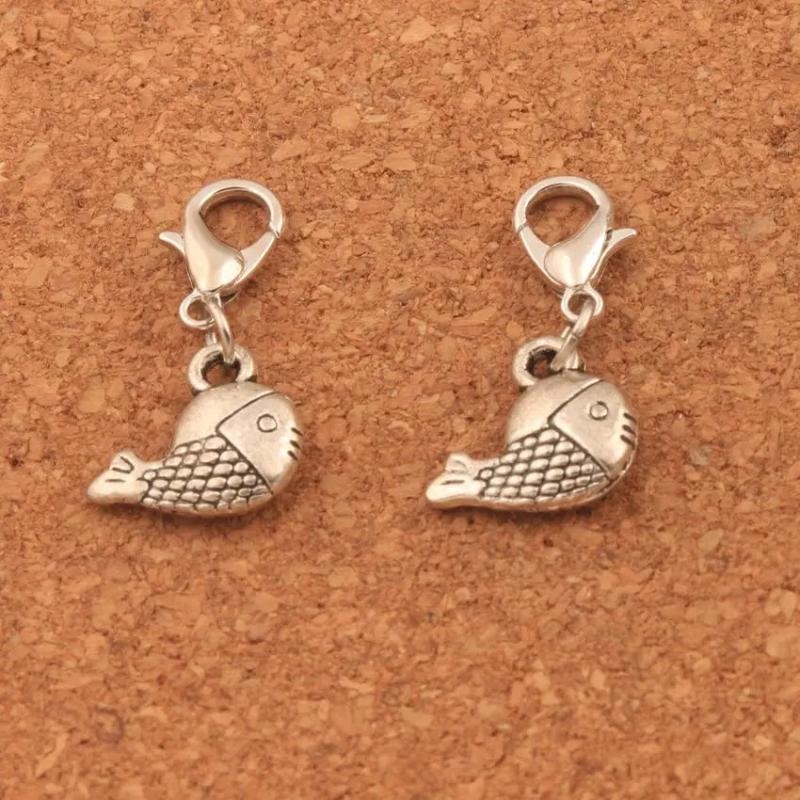 15pcs Big Head Fish Clasp Charm Beads 25.9x12.4mm