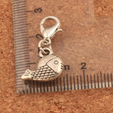 15pcs Big Head Fish Clasp Charm Beads 25.9x12.4mm