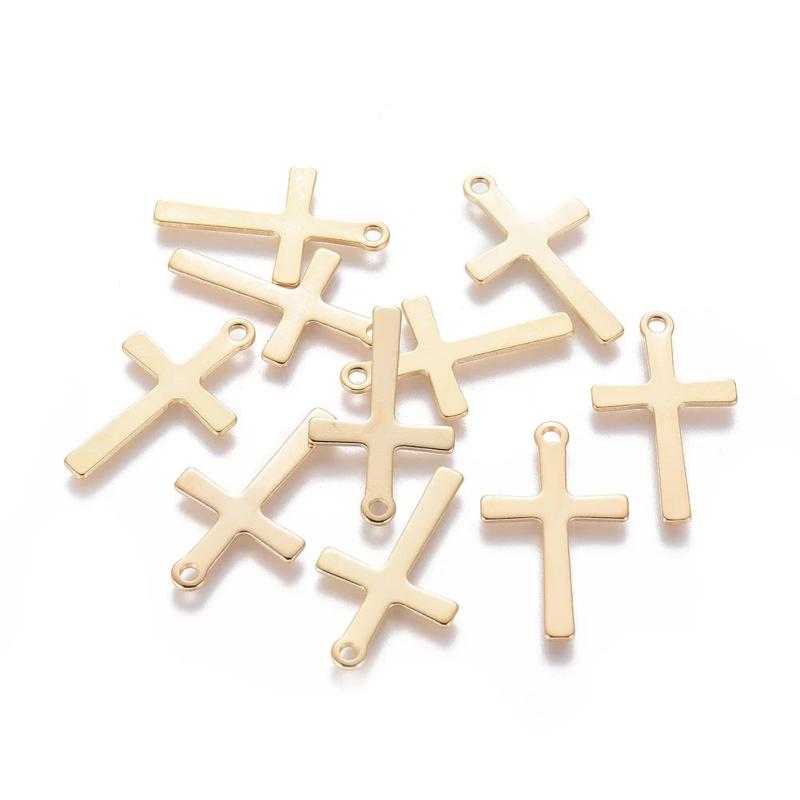 20pcs Cross Charms Stainless Steel Pendants for DIY Jewelry Making