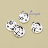 20pcs Antique Silver Moon Star Charms Sun Pendants for DIY Jewelry
