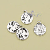 20pcs Antique Silver Moon Star Charms Sun Pendants for DIY Jewelry