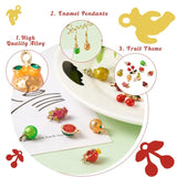 10Pcs 3D Fruits Charms Alloy Enamel Pendants For DIY Jewelry