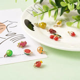 10Pcs 3D Fruits Charms Alloy Enamel Pendants For DIY Jewelry