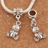 20pcs Bear Charm Beads Dangle for European Bracelets DIY B070