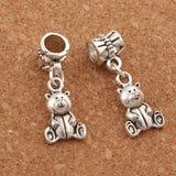 20pcs Bear Charm Beads Dangle for European Bracelets DIY B070