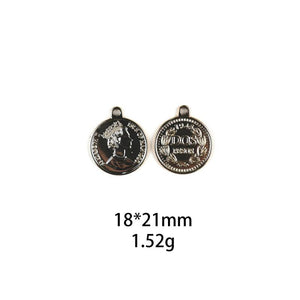 10pcs Coin Pendant Charms for Women Jewelry