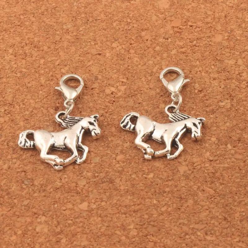 Running Bow Horse Clasp Charm Beads 15pcs