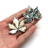 Leaf Shaped Abalone Shell Necklace Pendant Vintage Charm