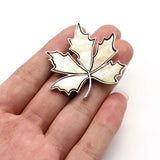 Leaf Shaped Abalone Shell Necklace Pendant Vintage Charm