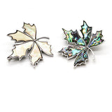Leaf Shaped Abalone Shell Necklace Pendant Vintage Charm