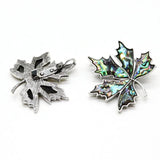 Leaf Shaped Abalone Shell Necklace Pendant Vintage Charm