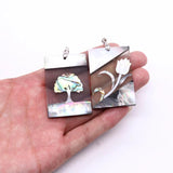 Tree Print Shell Pendants for Jewelry Making