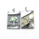 Tree Print Shell Pendants for Jewelry Making