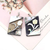 Tree Print Shell Pendants for Jewelry Making