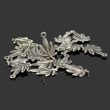50Pcs Tibetan Silver Leaf Charm Pendants for European Bracelet Jewelry Making