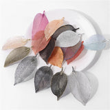 5Pcs Electroplated Leaves Pendants Natural Hollow Leaf Charm DIY Jewelry Making