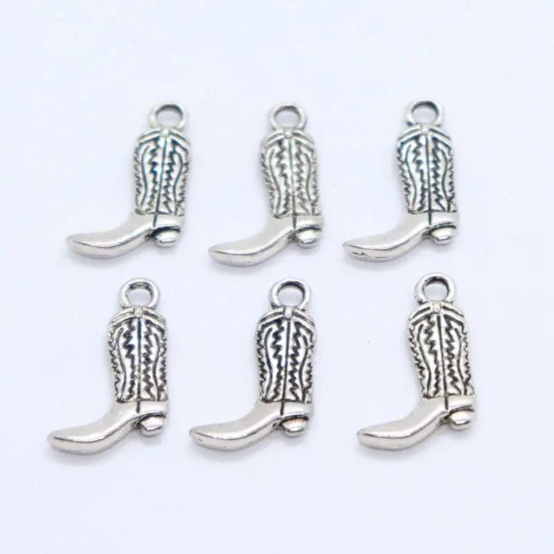 48pcs Tibetan Silver High-heeled Shoes Charms 11x19mm