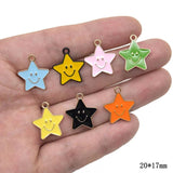 10pcs 7 Star Enamel Charms Alloy Smiley Pendants DIY Jewelry Making