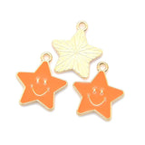 10pcs 7 Star Enamel Charms Alloy Smiley Pendants DIY Jewelry Making