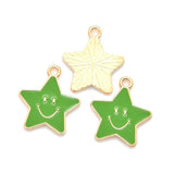 10pcs 7 Star Enamel Charms Alloy Smiley Pendants DIY Jewelry Making