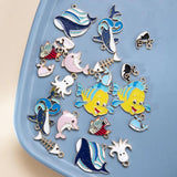 20pcs Enamel Animal Charms Mixed Fish Whale Octopus Pendant DIY Accessories