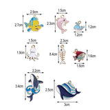 20pcs Enamel Animal Charms Mixed Fish Whale Octopus Pendant DIY Accessories