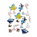 20pcs Enamel Animal Charms Mixed Fish Whale Octopus Pendant DIY Accessories