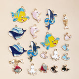 20pcs Enamel Animal Charms Mixed Fish Whale Octopus Pendant DIY Accessories