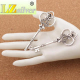 Retro Heart Crown Flower Key Charm Beads Necklace Pendant