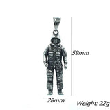 316L Stainless Steel Astronaut Necklace Pendant Men Women Space Gift
