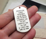 4pcs--48x26mm Grandson Remember charms, DIY Jewelry, Antique Silver Plated
