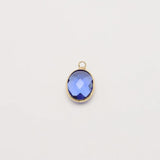 10PC Inlaid Oval Zircon 18k Plated Copper Pendant DIY Jewelry Accessories