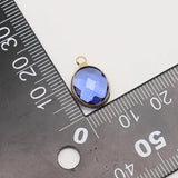 10PC Inlaid Oval Zircon 18k Plated Copper Pendant DIY Jewelry Accessories