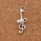 Treble Clef Eighth Music Note Charm Beads 25pcs