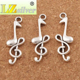 Treble Clef Eighth Music Note Charm Beads 25pcs