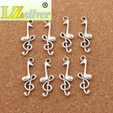 Treble Clef Eighth Music Note Charm Beads 25pcs