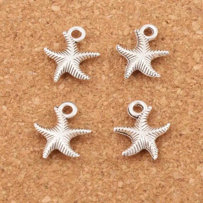 Corrugation Starfish Sea Star Charm Beads 14x16mm 20Pcs