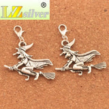 Witches On Broom Charm Beads 10Pcs C224