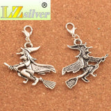 Witches On Broom Charm Beads 10Pcs C224