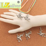Witches On Broom Charm Beads 10Pcs C224