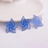 100pcs AB1298 Brass Filigree Painted Flower Charms Metal Pendants DIY Jewelry