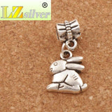 Bunny Rabbit Easter Big Hole Beads Dangle Fits Charm Bracelets 13.3x25mm