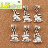 Bunny Rabbit Easter Big Hole Beads Dangle Fits Charm Bracelets 13.3x25mm