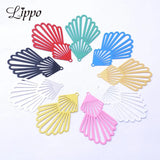 30pcs Brass Filigree Rhodium Plated Red Charms Colorful Pendant Earring