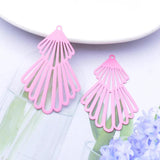 30pcs Brass Filigree Rhodium Plated Red Charms Colorful Pendant Earring