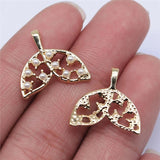 10pcs Whale Tail Charms KC Plated for DIY Jewelry Making