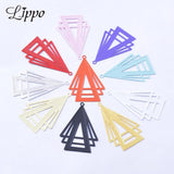30pcs Filigree Triangle Charms Rhodium Plated Pendant Jewelry Making DIY