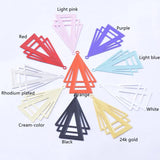 30pcs Filigree Triangle Charms Rhodium Plated Pendant Jewelry Making DIY