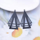 30pcs Filigree Triangle Charms Rhodium Plated Pendant Jewelry Making DIY